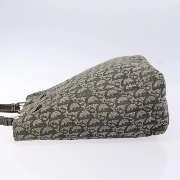 Christian Dior Trotter Canvas Tote Bag Navy Silver Auth 140546 - Picture 6 of 16